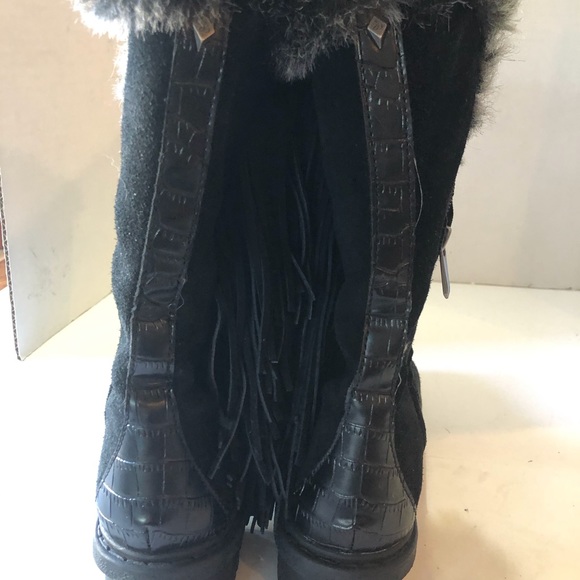 New Sam Edelman Tilden Faux Fur Fringed Boots 5.5 - Picture 7 of 8